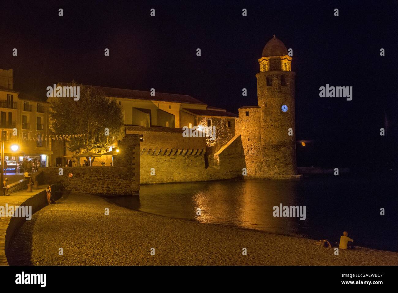 discovery of Collioure on a summer evening. Pyrenes, France Stock Photo