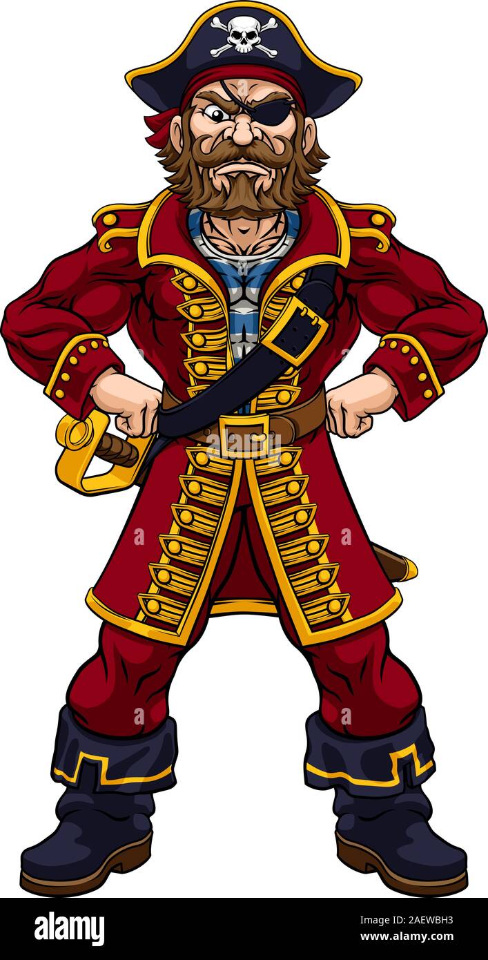 Pirate Captain Cartoon Character Mascot Stock Vector Image & Art