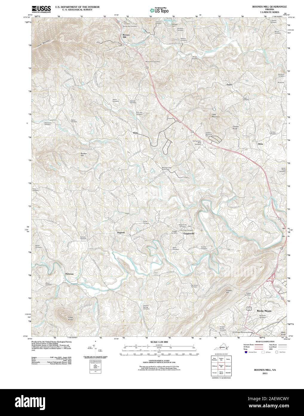 Map of boones mill hires stock photography and images Alamy