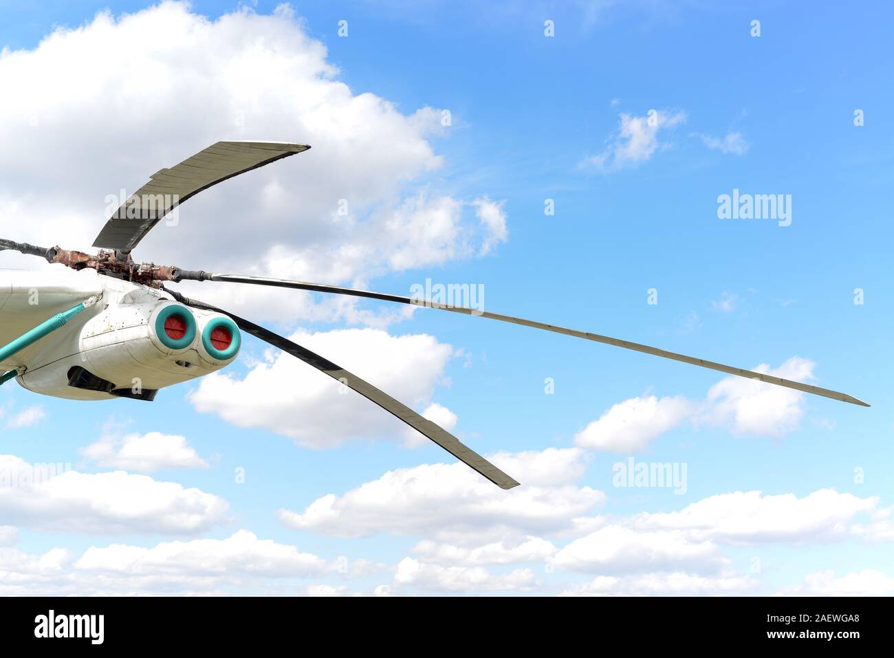 Rotor on Russian heavy helicopter mil V-12 names Homer Stock Photo