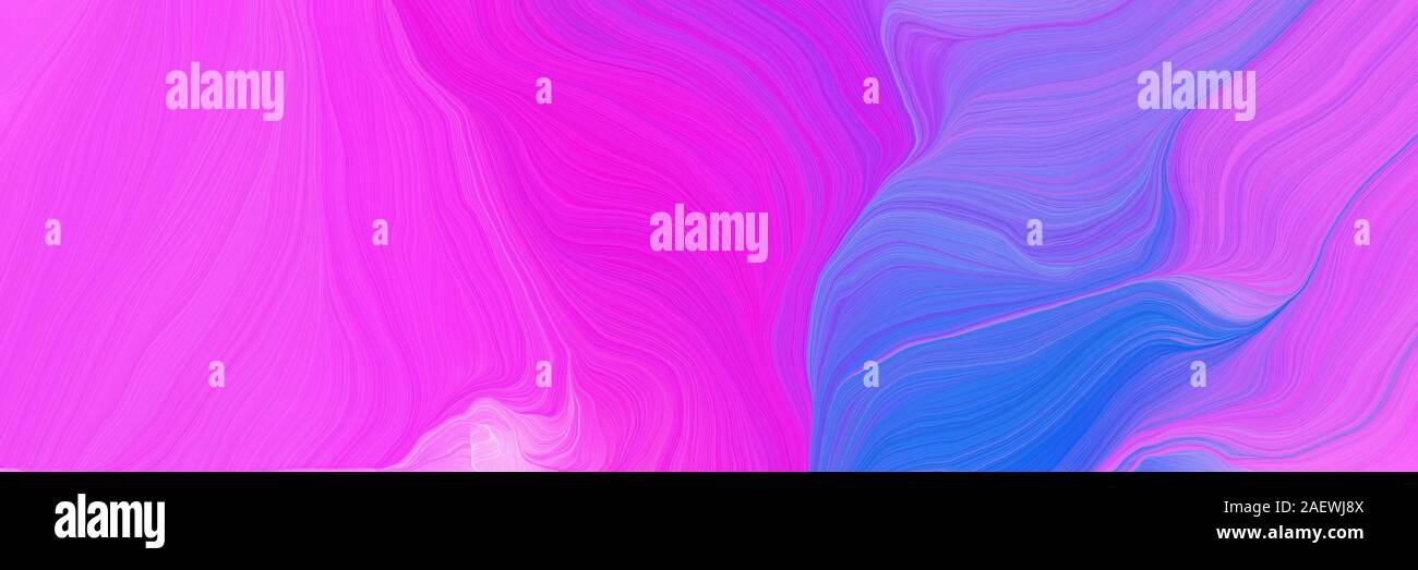 Colorful Horizontal Banner Smooth Swirl Waves Background Design