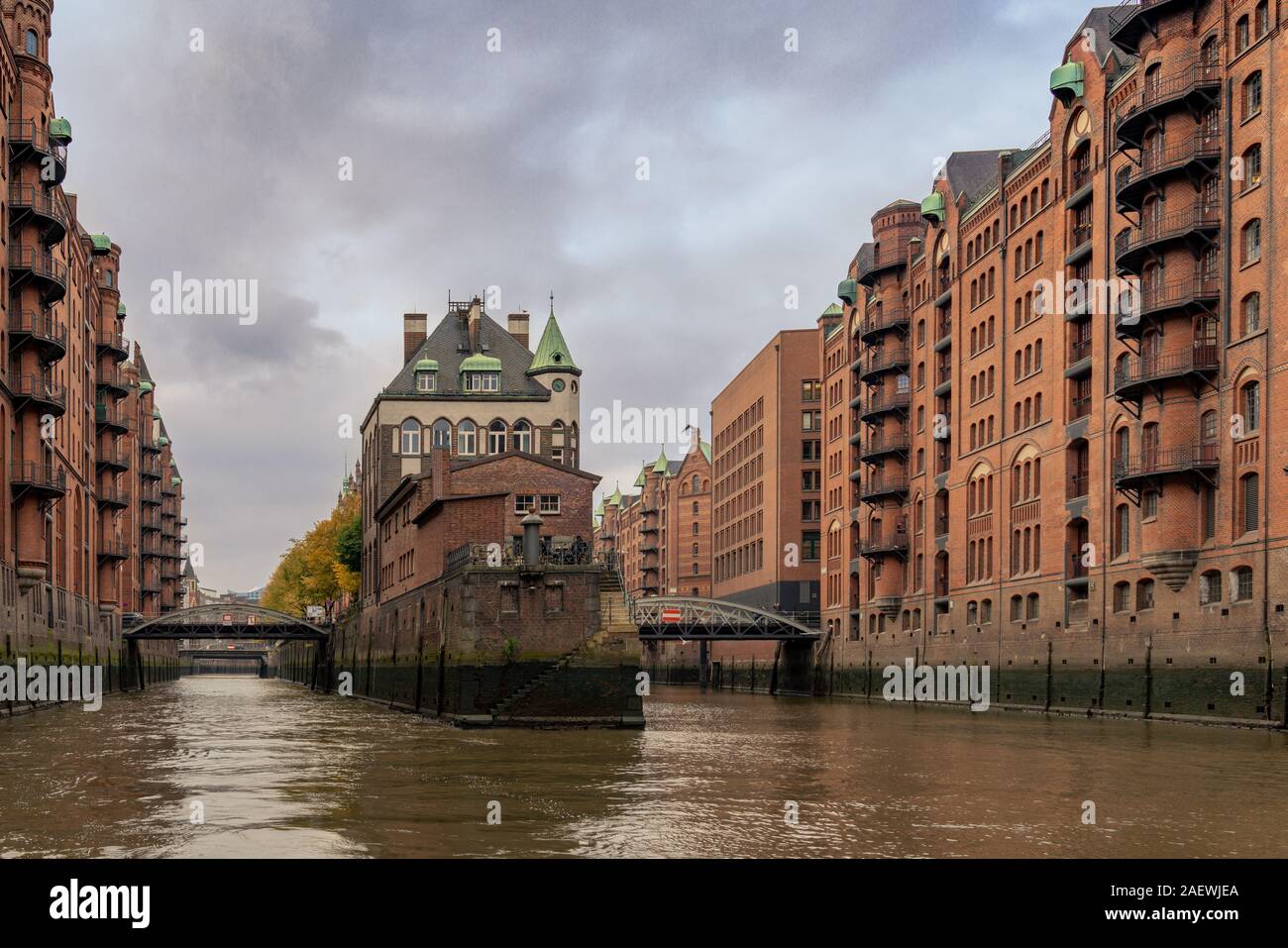 Water castle  in the Speicherstadt Hamburg, Germany Stock Photo
