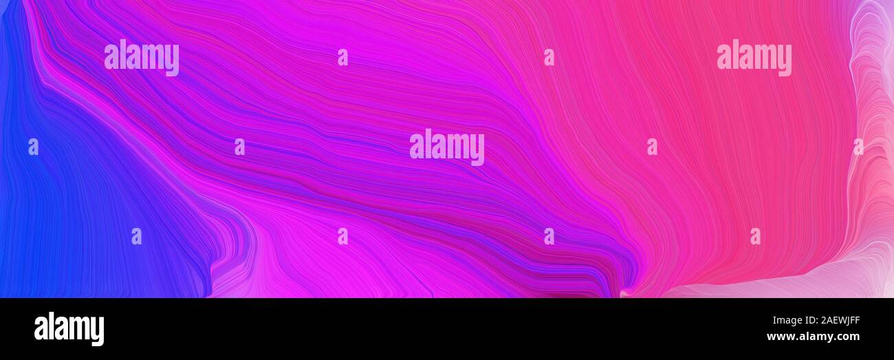 Colorful Horizontal Banner Modern Waves Background Illustration