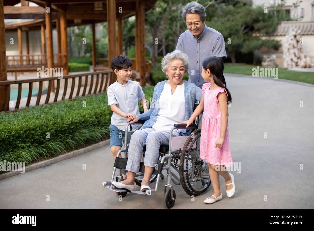 Happy family children strolling in hi-res stock photography and images ...