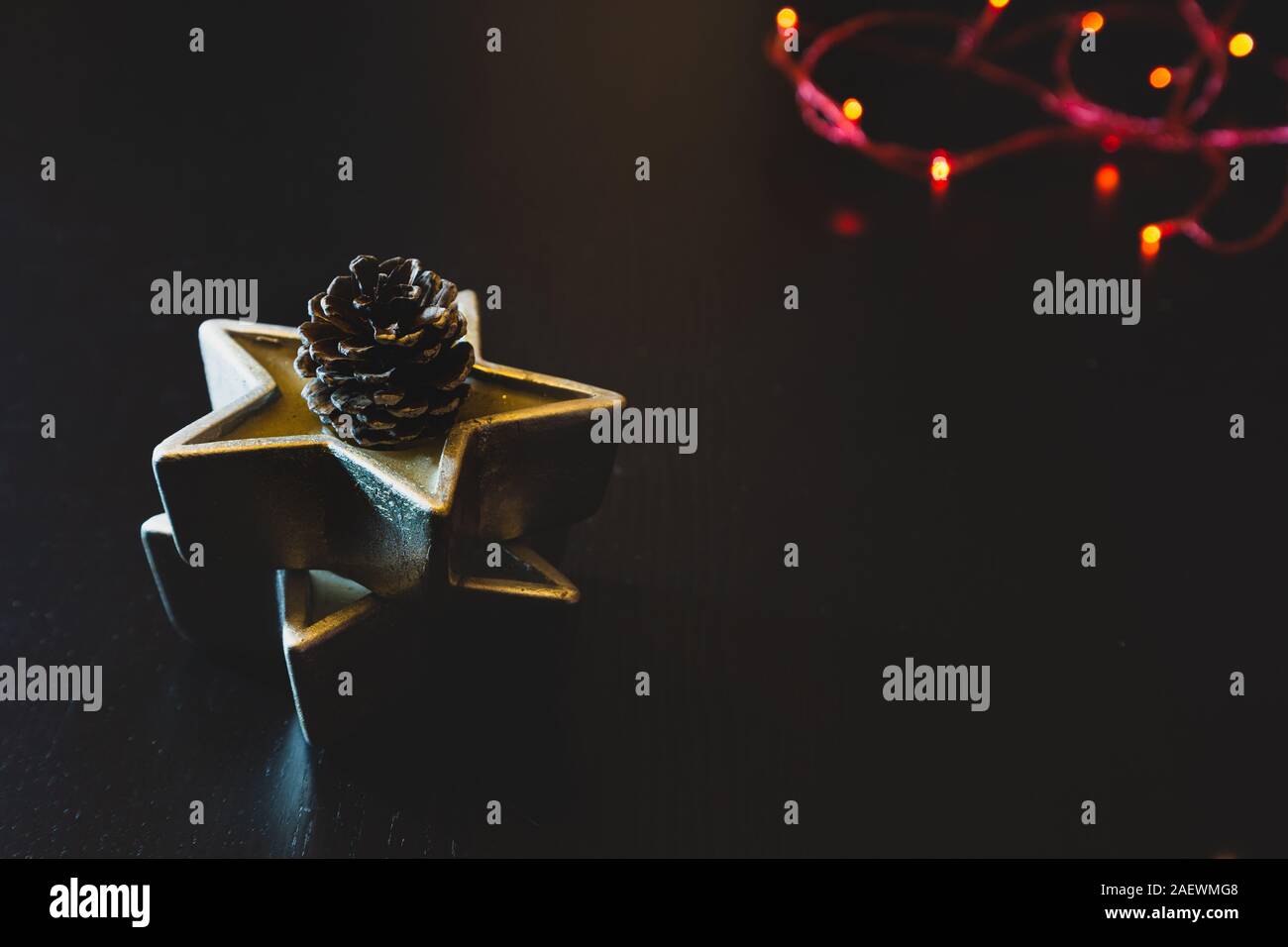 Christmas candles with Bokeh lights Stock Photo Alamy