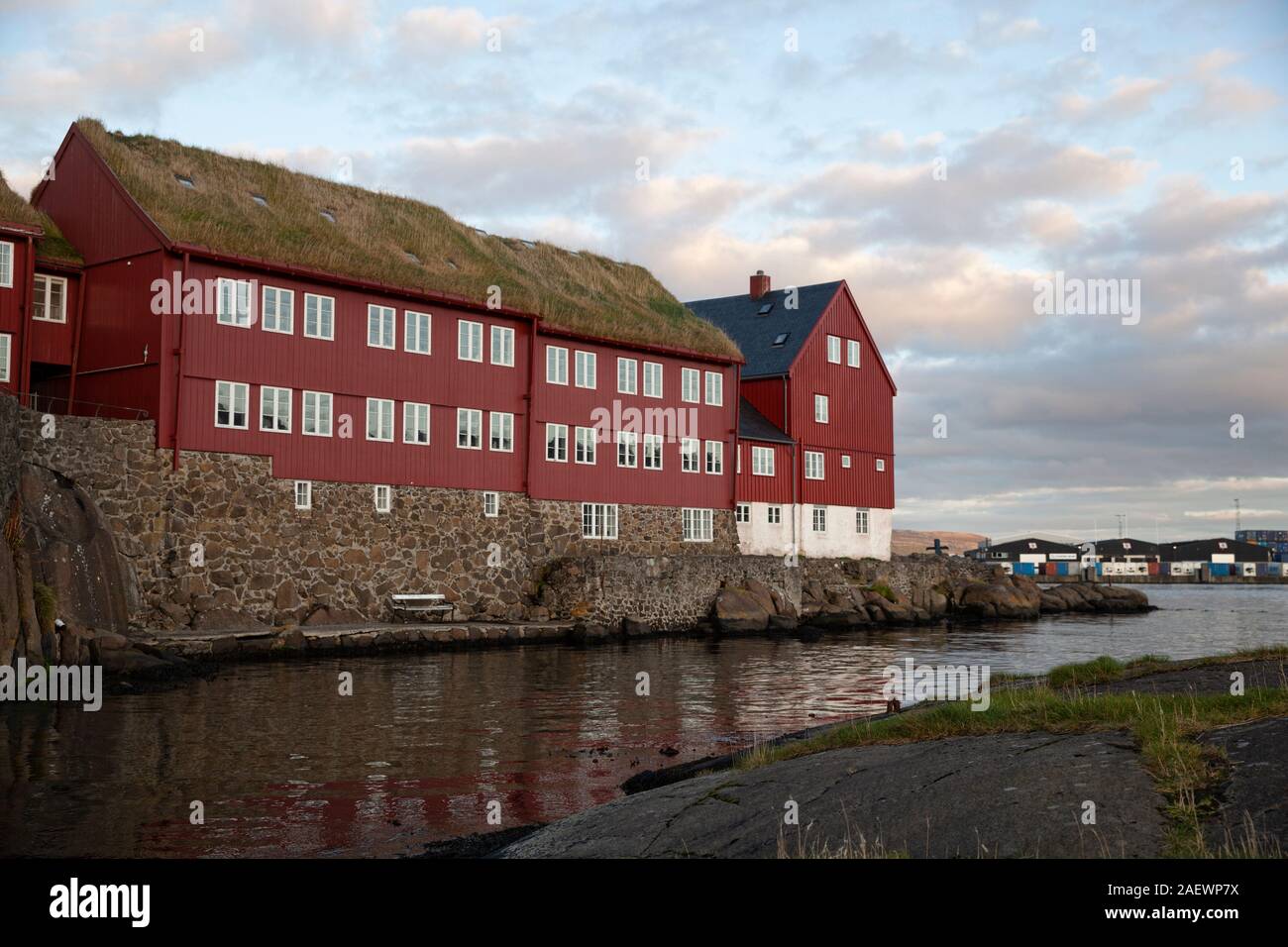 Torshavn, Faroe Islands, Denmark - 21 September 2019: Tinganes on a bright sunny day Stock Photo