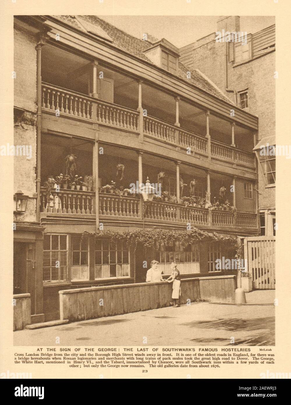 The George Inn, Borough High Street. The last Southwark hostelry 1926 print Stock Photo
