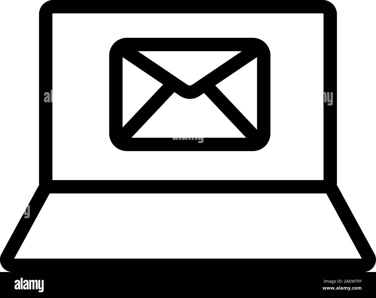 computer message icon vector. Isolated contour symbol illustration ...