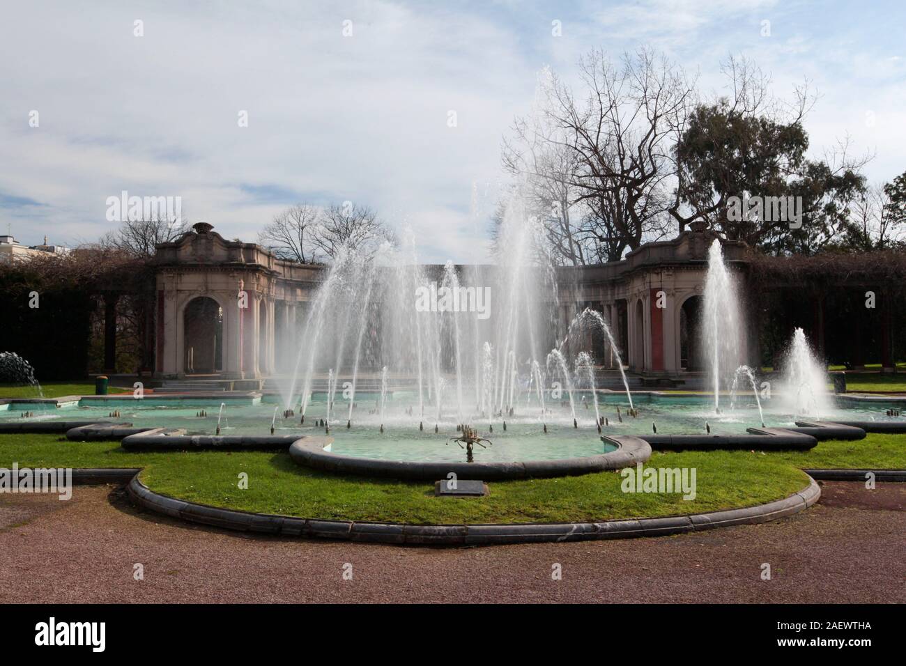 Bilbao, Spain - 18 February 2013: Fountain of Parque de Doa Casilda Stock Photo