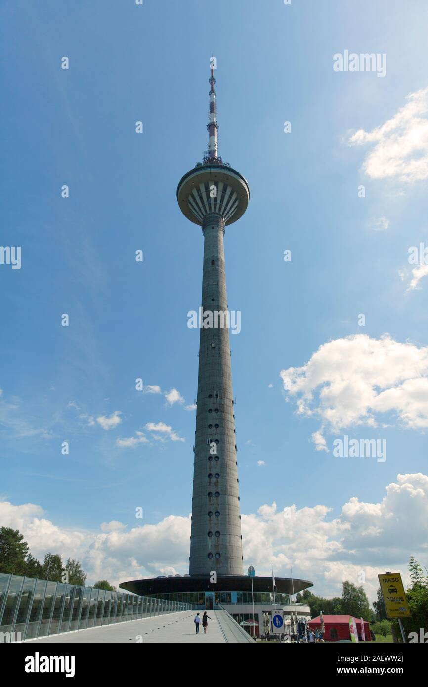 Tallinn tv tower view from underneath Stock Photo