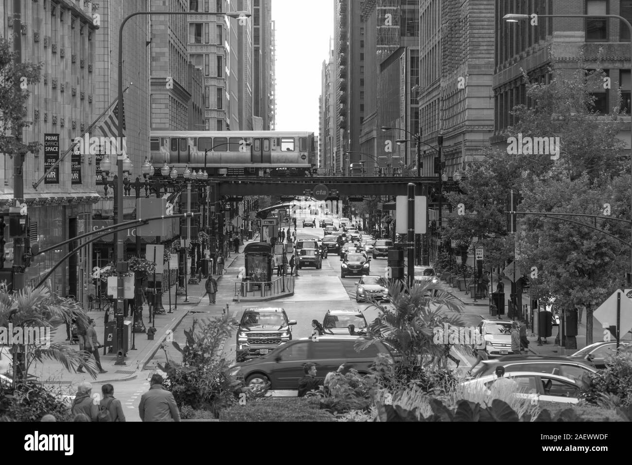 Chicago, IL, USA Circa 2019 Day time exterior view of downtown