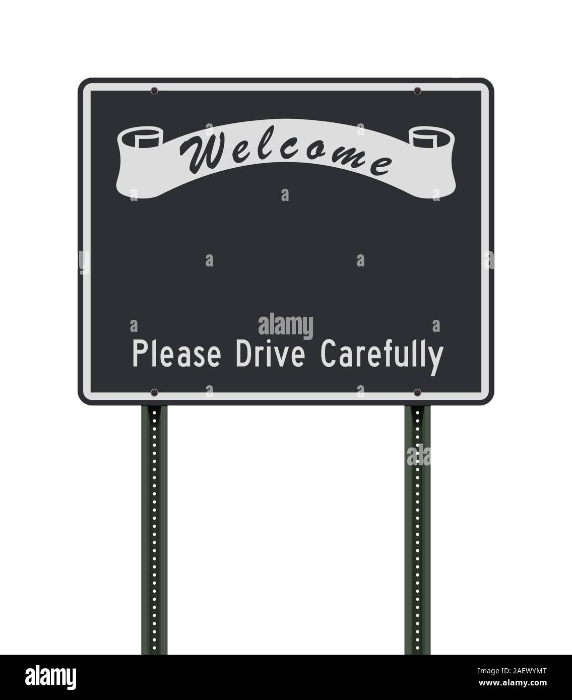 Vector illustration of a empty Welcome road sign template Stock Vector