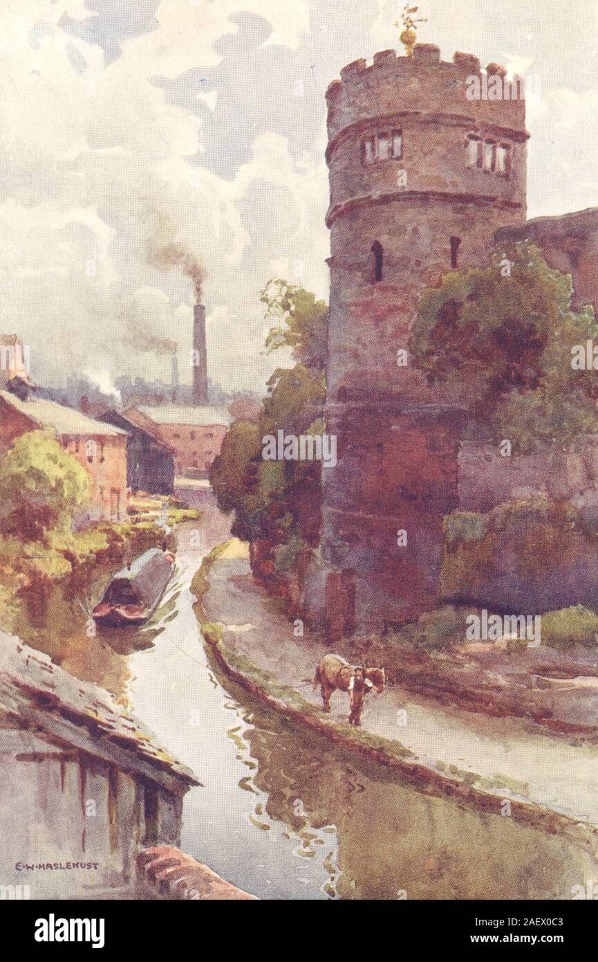 By Ernest Haslehust 1920 London The Tower Buttresses Stanmore Old Church