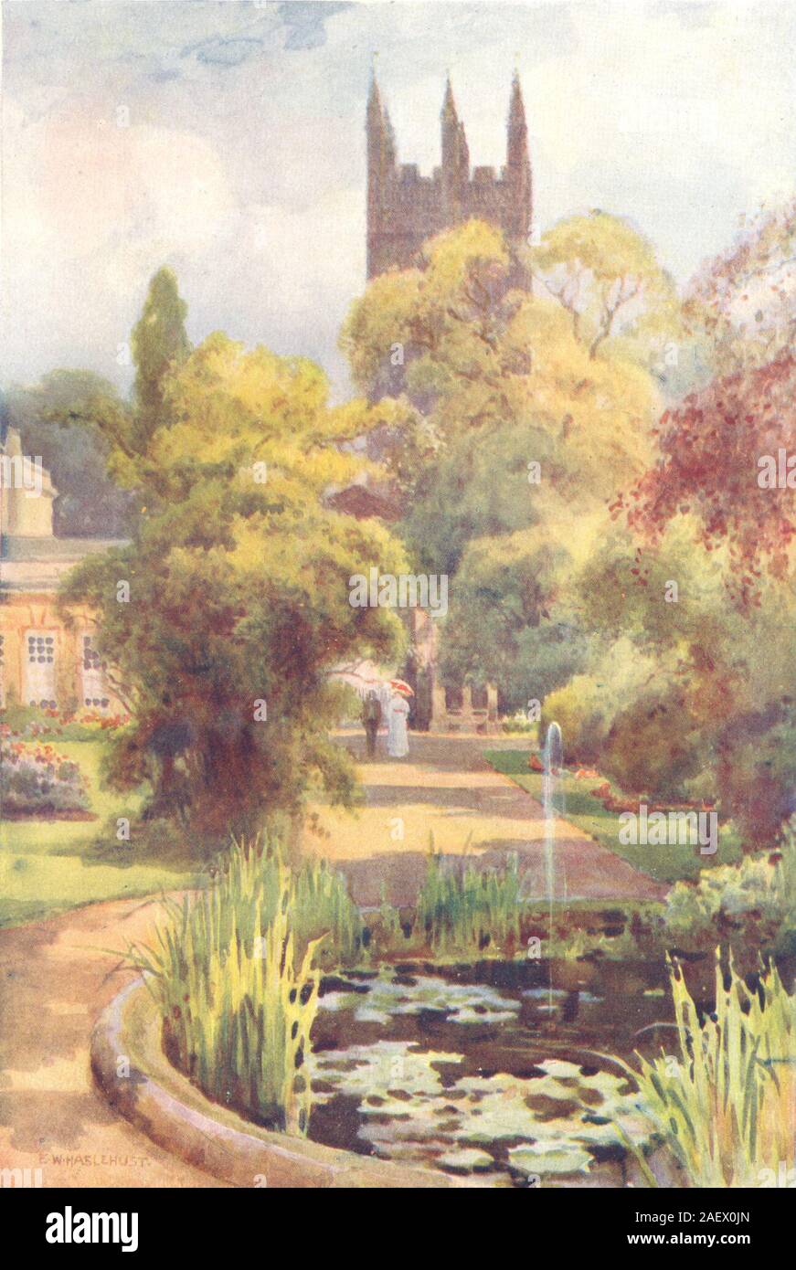 By Ernest Haslehust 1920 London The Tower Buttresses Stanmore Old Church