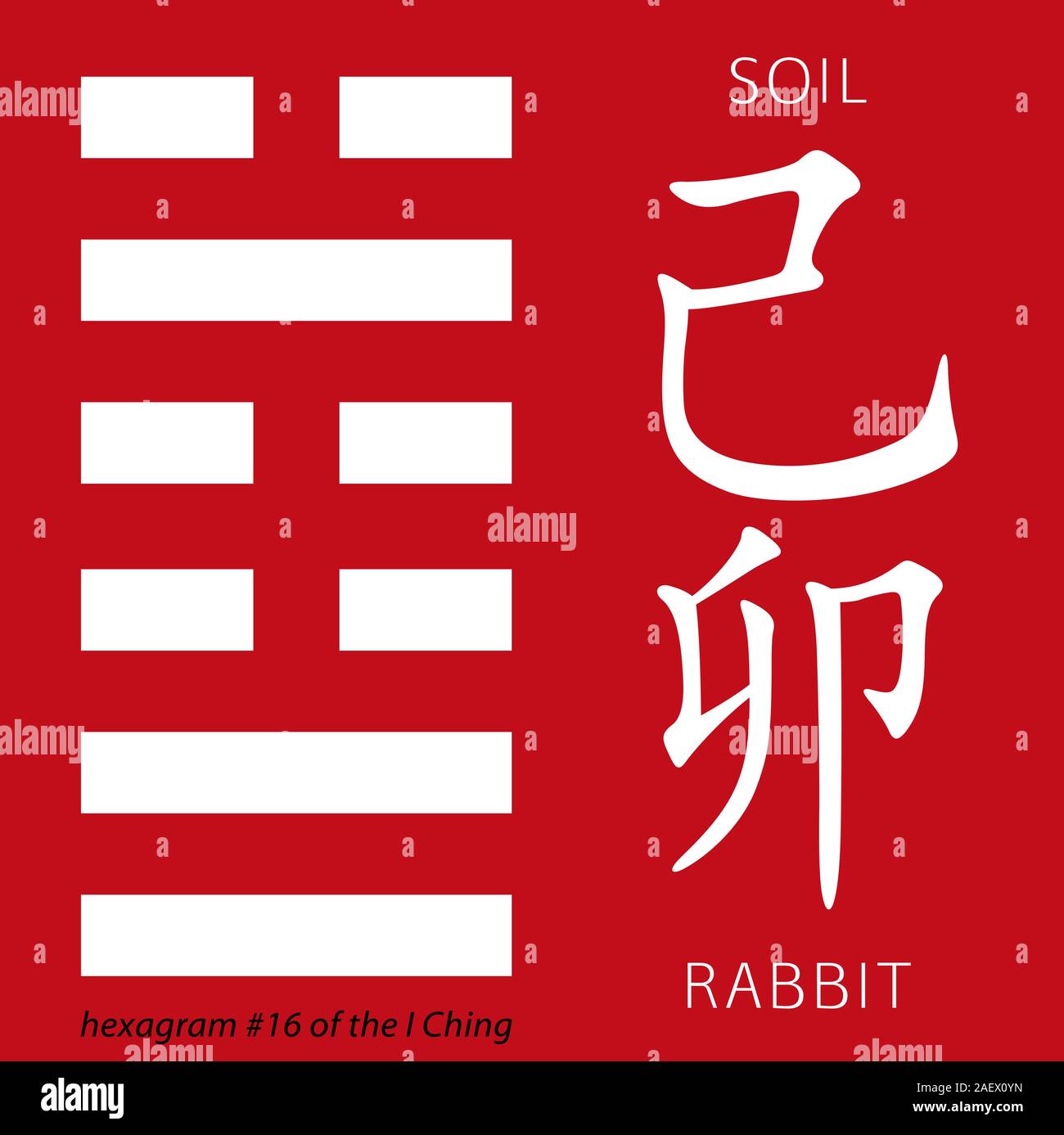 Symbol of i ching hexagram from chinese hieroglyphs. Translation of 12 ...