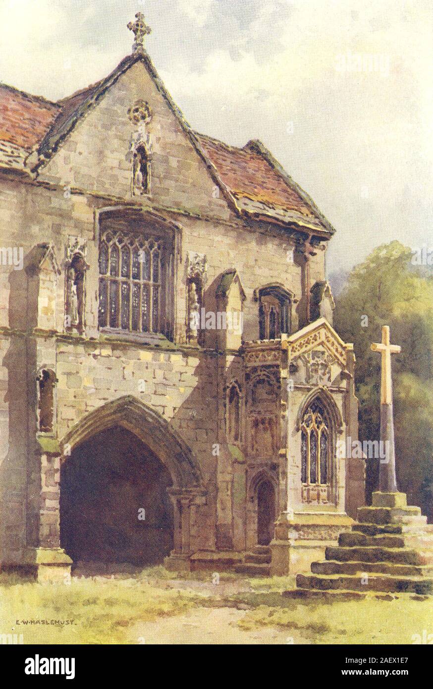 The Priory Gateway, Worksop. The Dukeries. Ernest Haslehust 1920 old