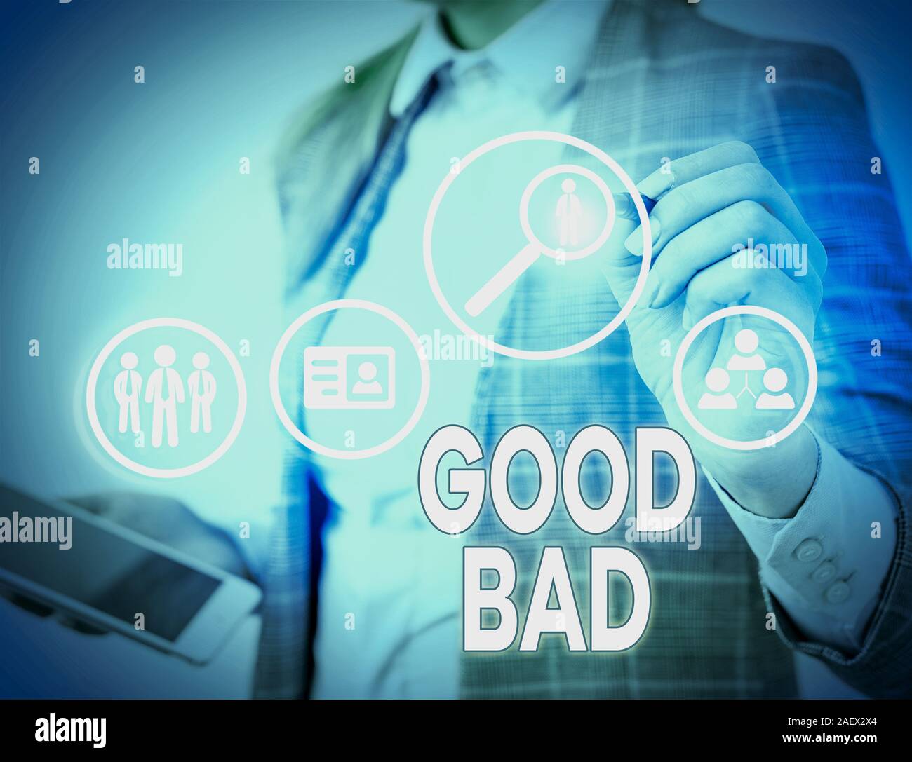 Conceptual hand writing showing Good Bad. Concept meaning to seem to be ...