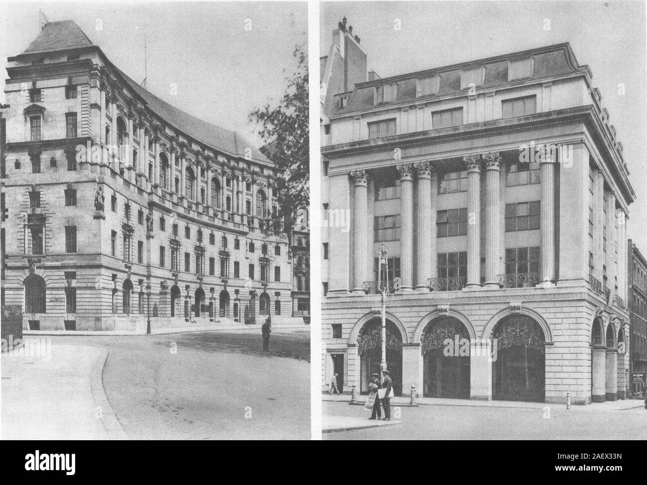 LONDON.Lutyens Britannic House,Finsbury Circus.Curtis Green bldg Piccadilly 1926 Stock Photo