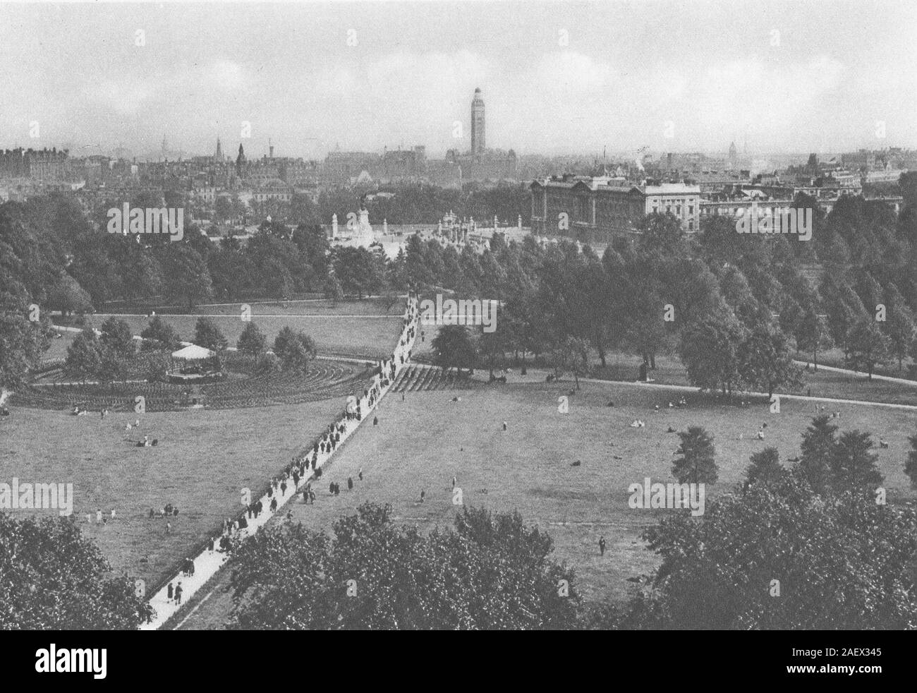GREEN PARK. & Westminster from site of old Devonshire House 1926 print Stock Photo