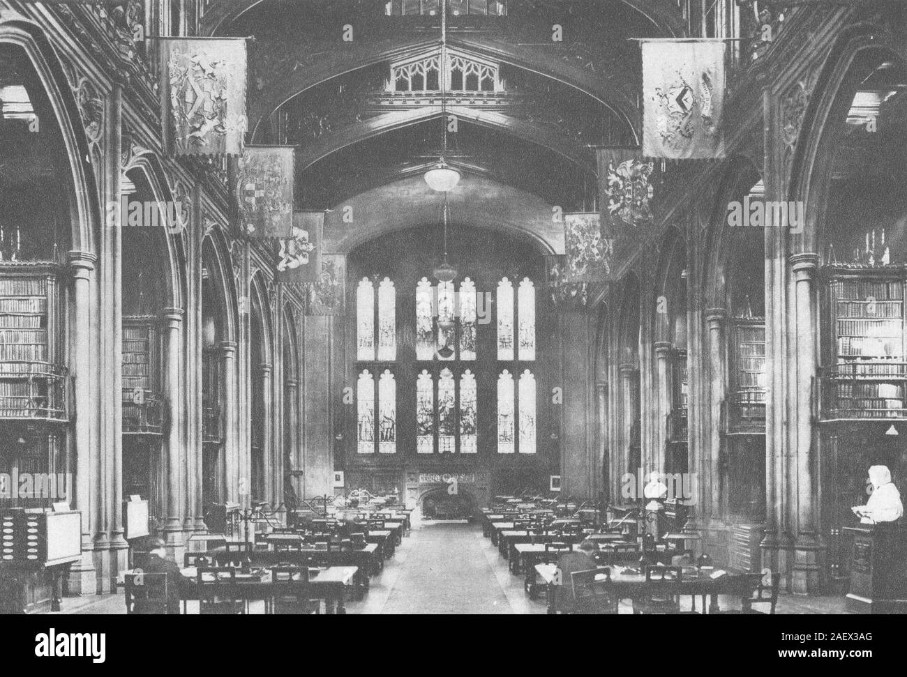 LONDON. Library of the Guildhall, to which every Londoner should go 1926 print Stock Photo