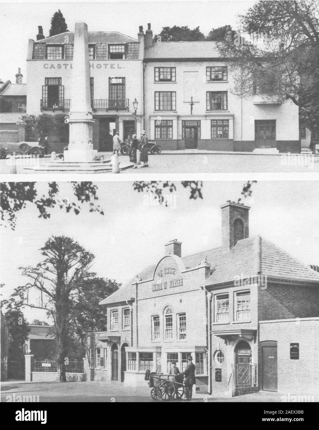 HAMPSTEAD. Taverns of The Heath. Jack Straw's Castle and the Bull and Bush 1926 Stock Photo