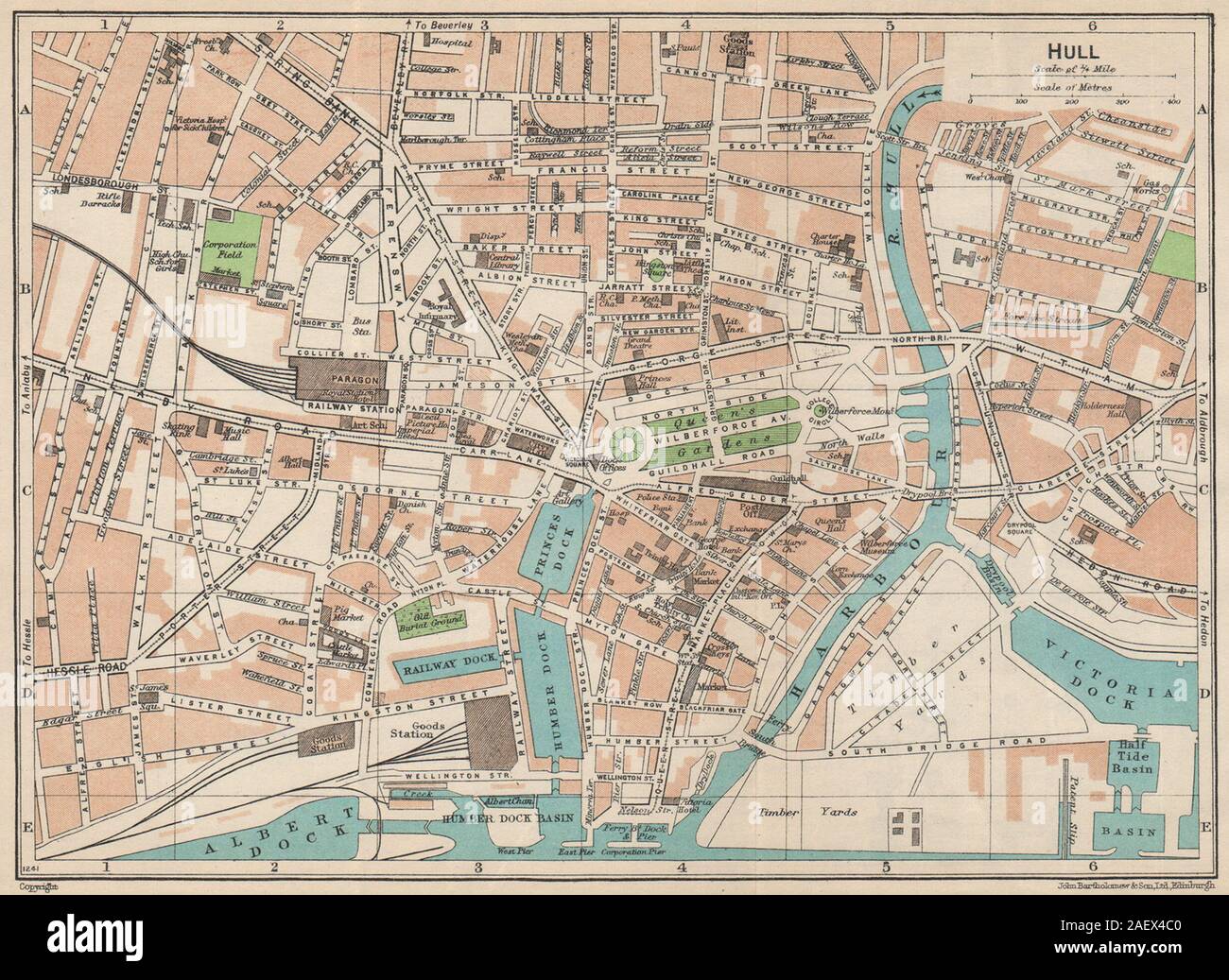 York Town Plan 1924 old vintage map chart YORKS