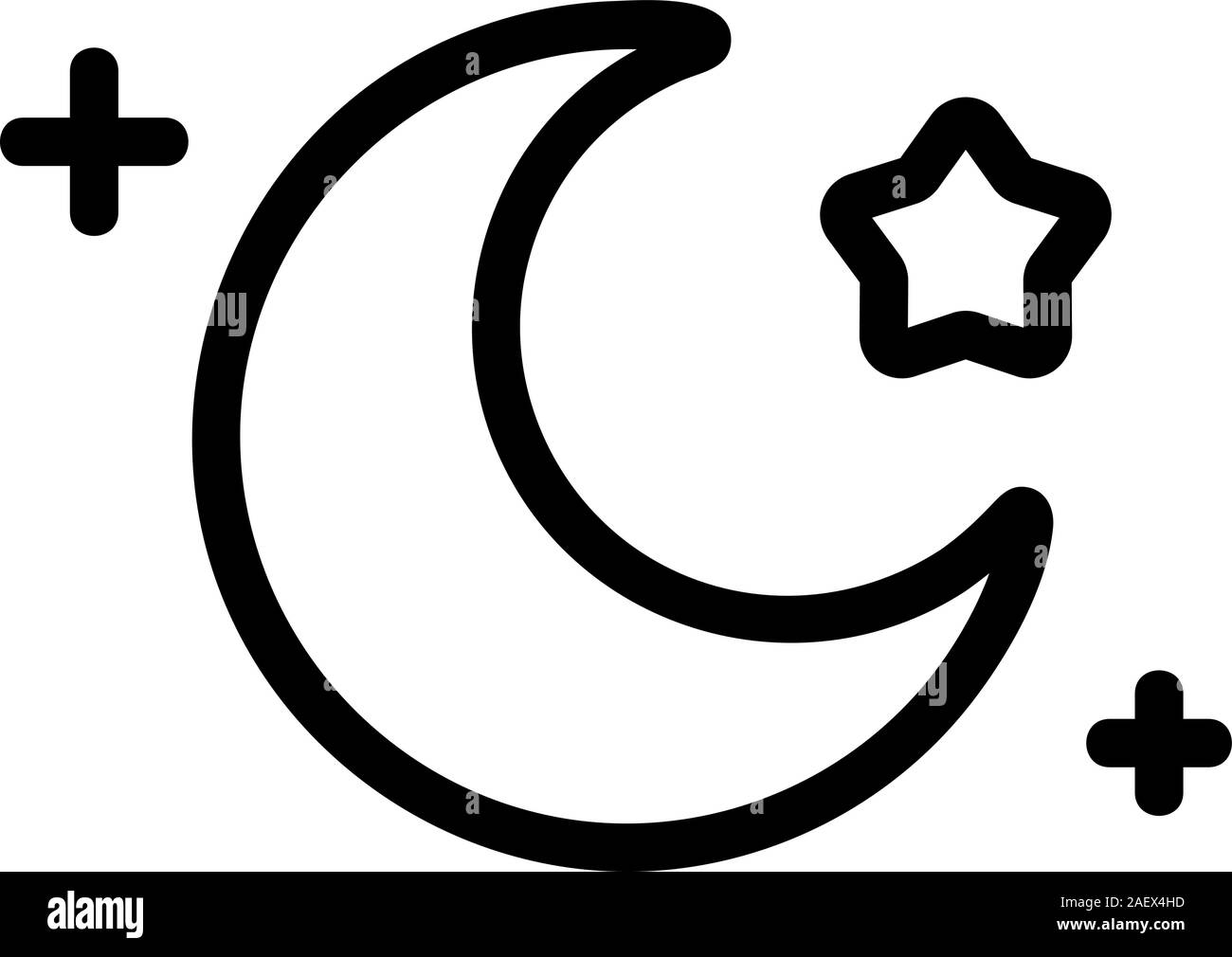 Moon and star icon vector. Isolated contour symbol illustration Stock Vector Image & Art Alamy