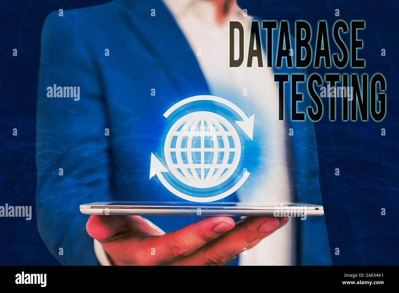 Handwriting text writing Database Testing. Conceptual photo involves the retrieved values from the database by the web Stock Photo