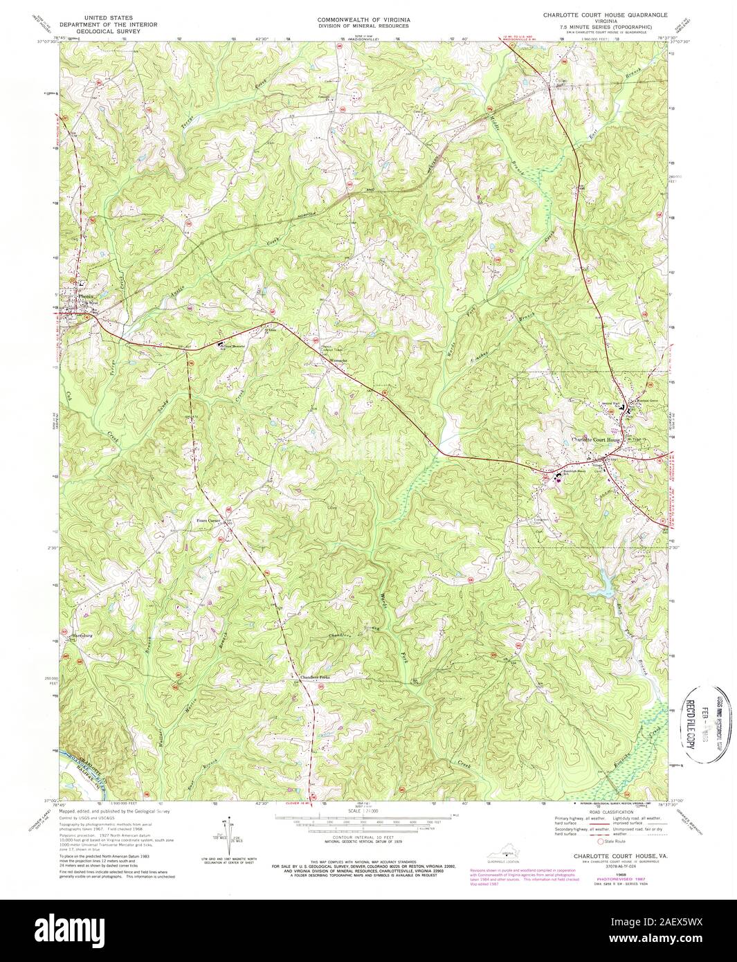 VA Charlotte Court House 184422 1968 24000 Stock Photo Alamy