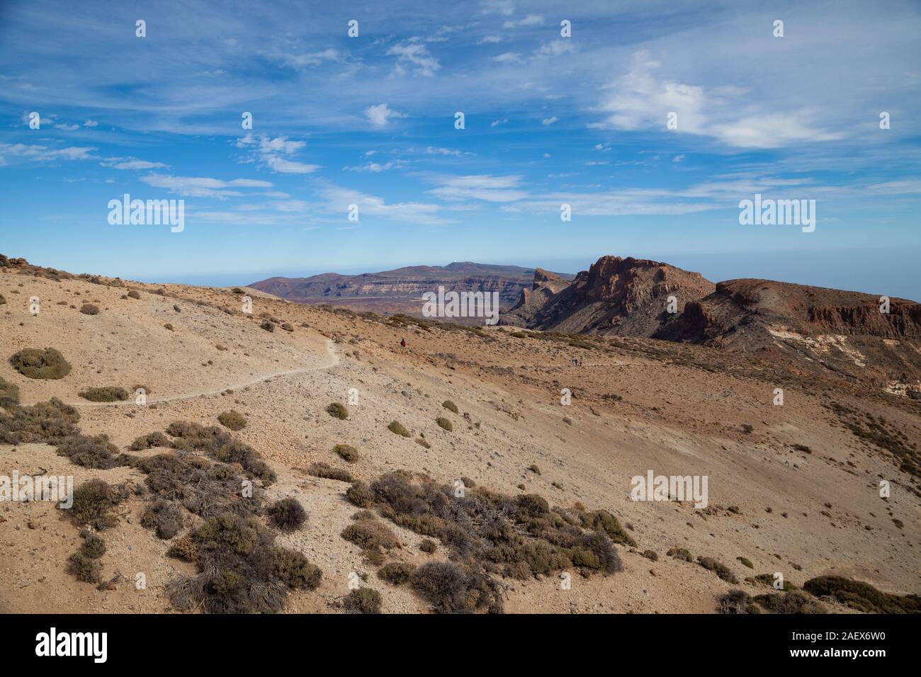 Looking East from from Mount Guajara, Teide National Park, Tenerife Island, Spain. Stock Photo