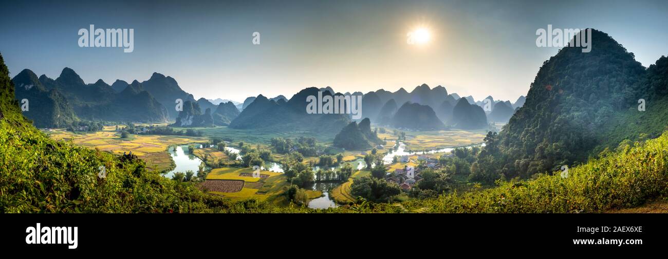 Image Nam Khánh image beautiful - See panoramic photos of sunset rice fields in Phong Nam, Trung ...