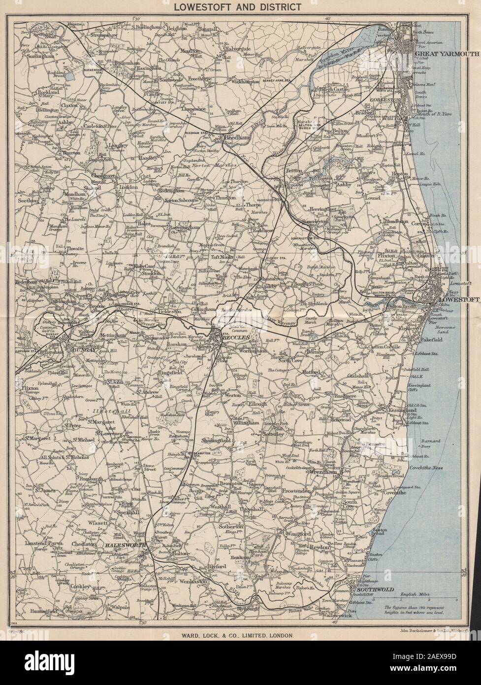Map Of Beccles And Surrounding Area Map Of Beccles High Resolution Stock Photography And Images - Alamy