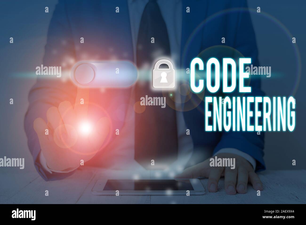 Handwriting text writing Code Engineering. Conceptual photo application of engineering to the development of software Stock Photo