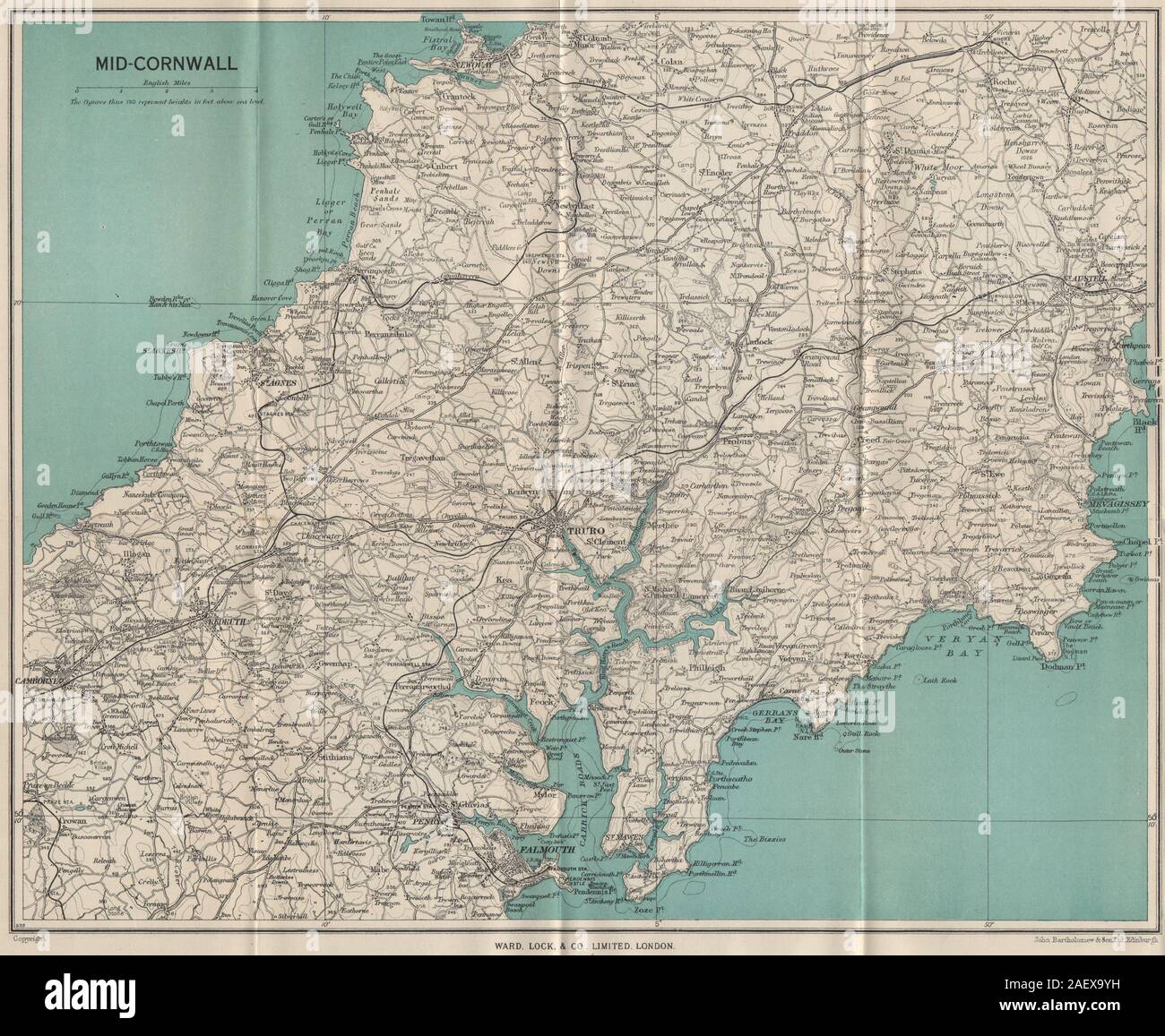 St Austell Map Of Cornwall Vintage Cornwall Map St Austell High Resolution Stock Photography And  Images - Alamy