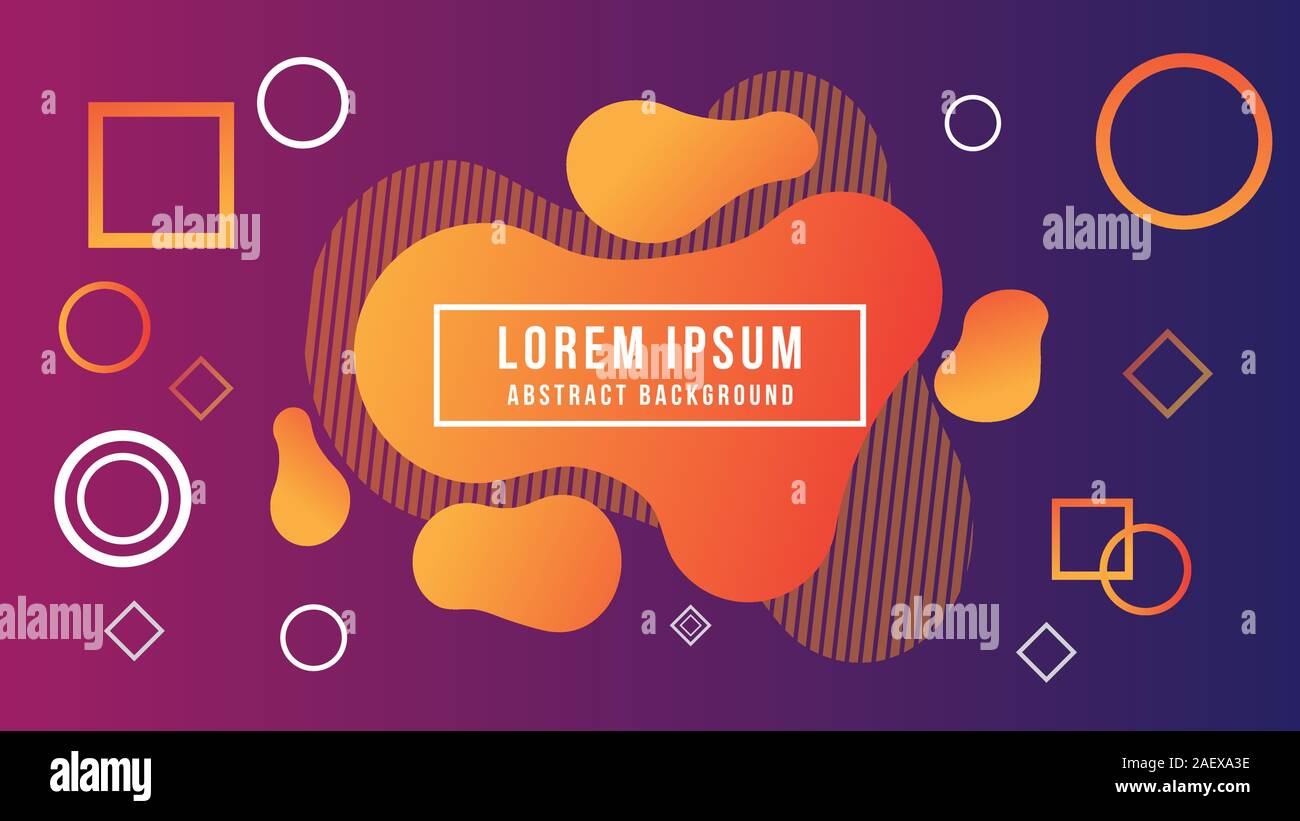 Abstract Liquid Background Design template, Orange, Purple, Violet, Shape, Gradation Stock Vector