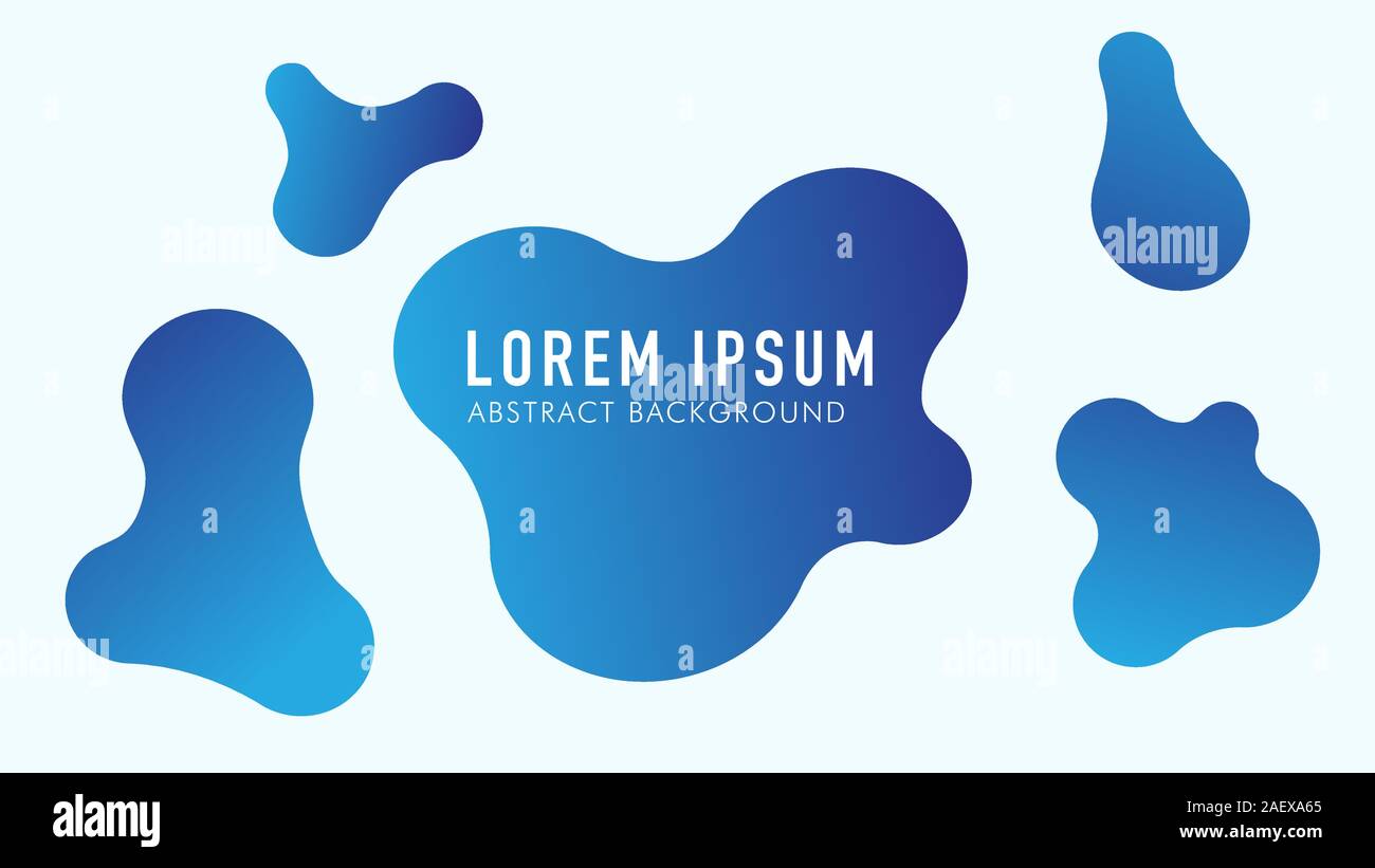 Abstract Liquid Background Design Template, Blue, White, Gradation Stock Vector