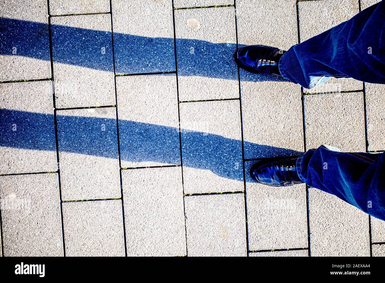 Legs in jeans; beine in jeans Stock Photo