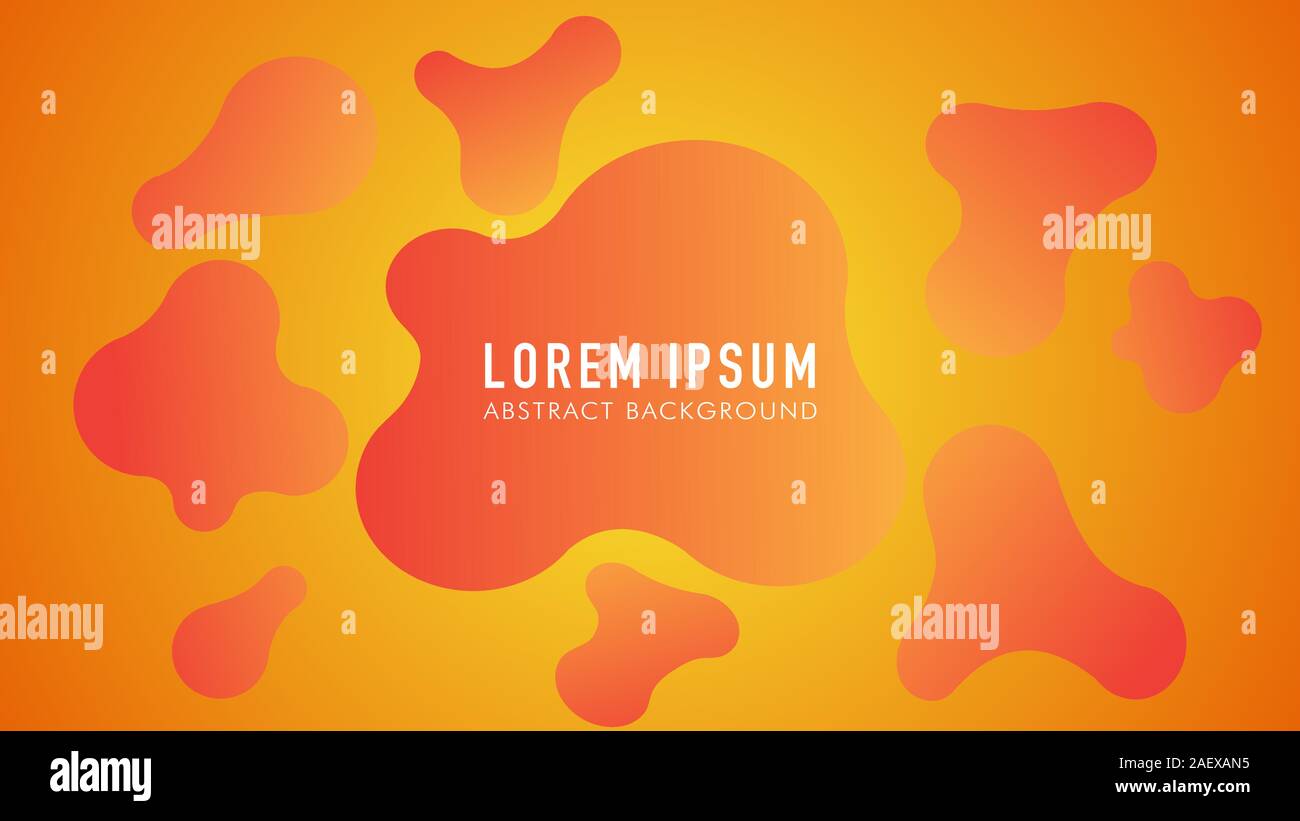 Abstract Liquid Background Design Template, Yellow Orange Gradation Stock Vector