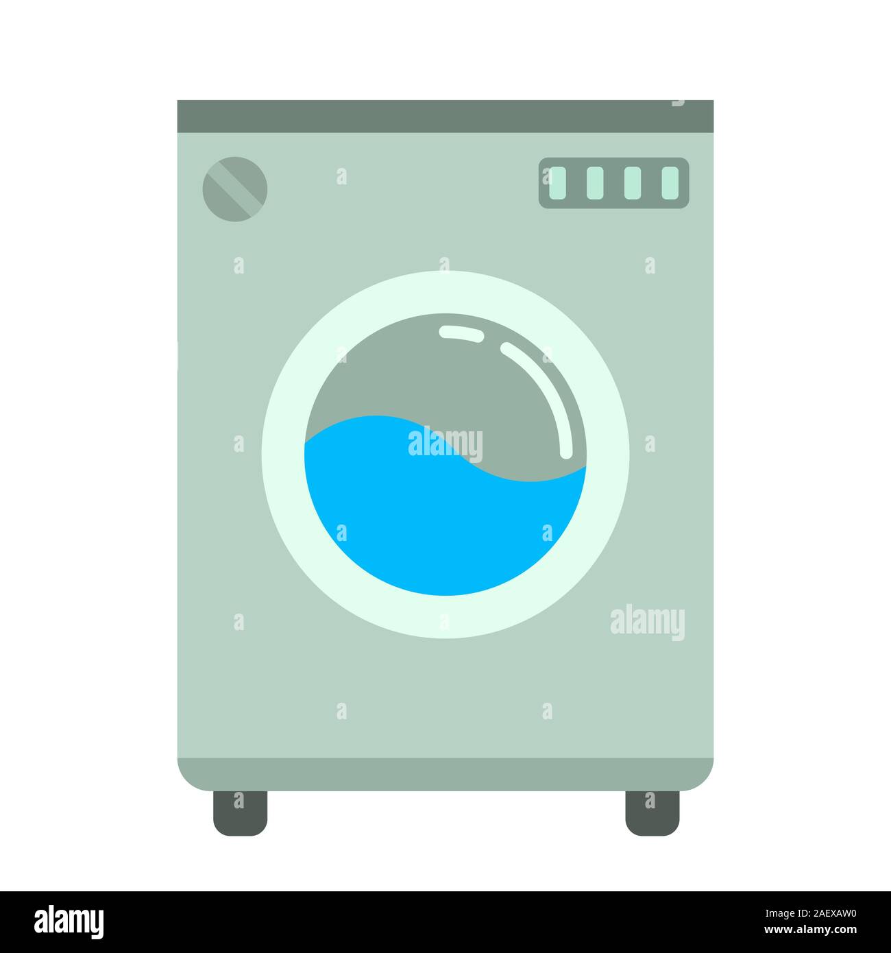 washing machine flat icon Stock Vector
