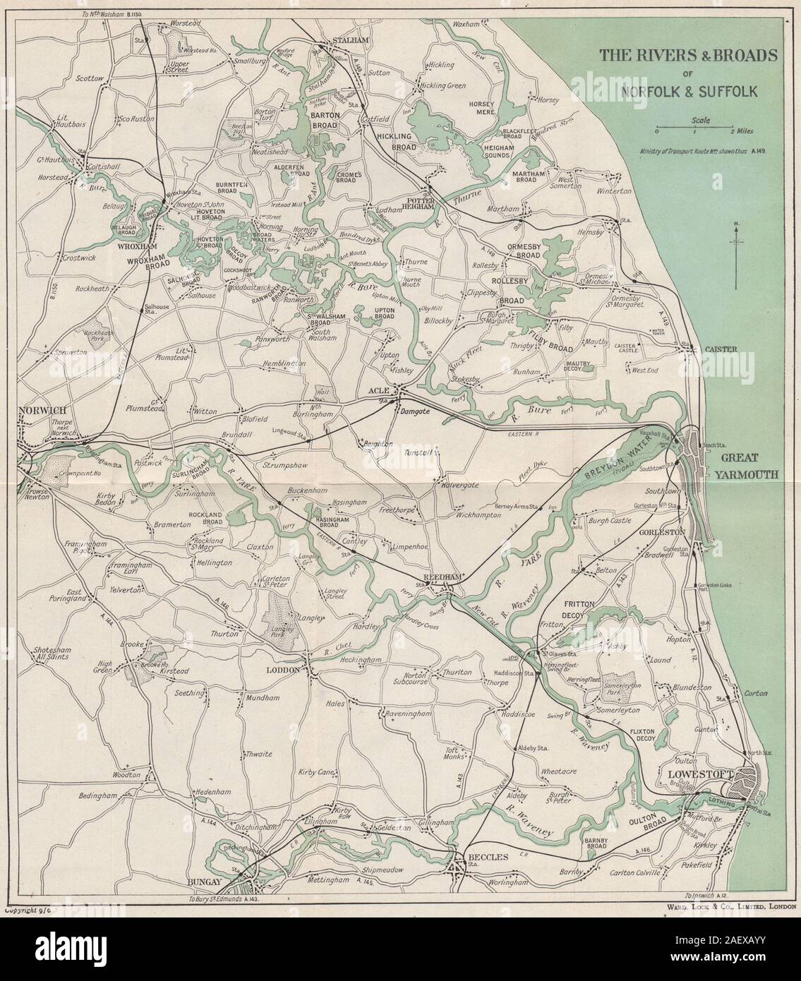 THE NORFOLK BROADS. Great Yarmouth Lowestoft Norwich Beccles. WARD LOCK