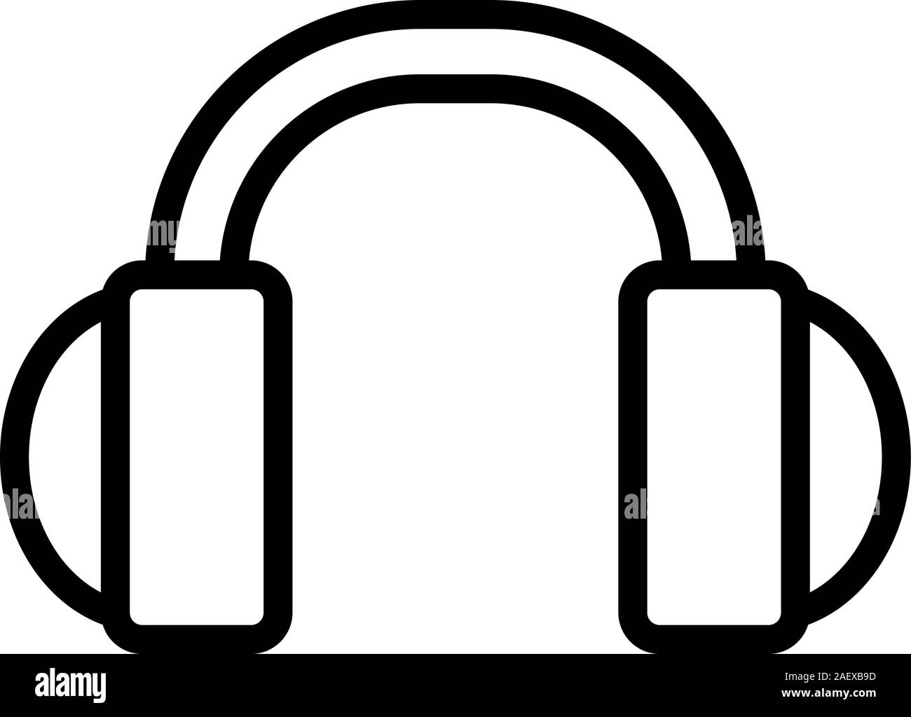 Headphones for music icon vector. Isolated contour symbol illustration