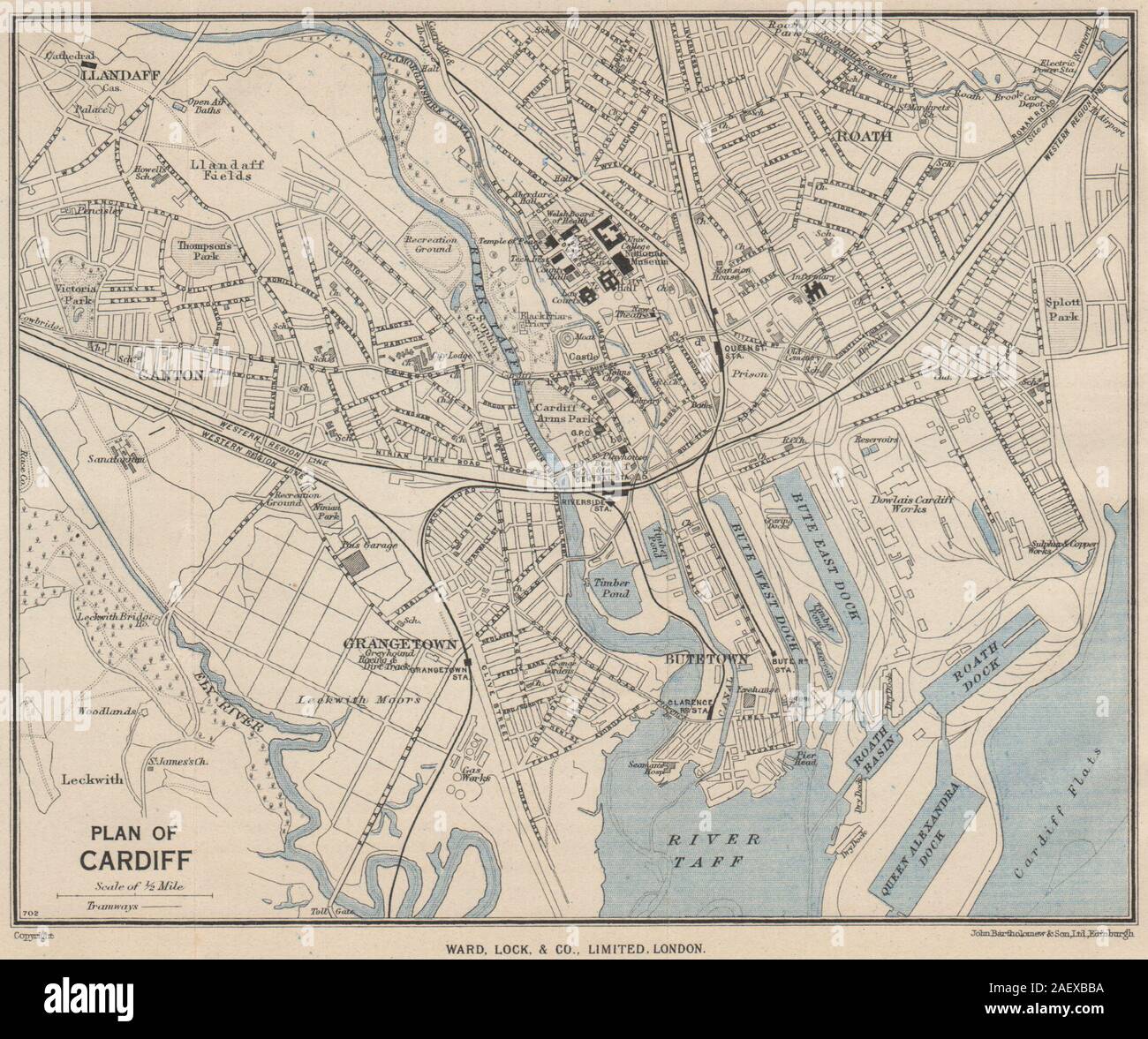 Old Cardiff Street Maps Cardiff Wales Map High Resolution Stock Photography And Images - Alamy