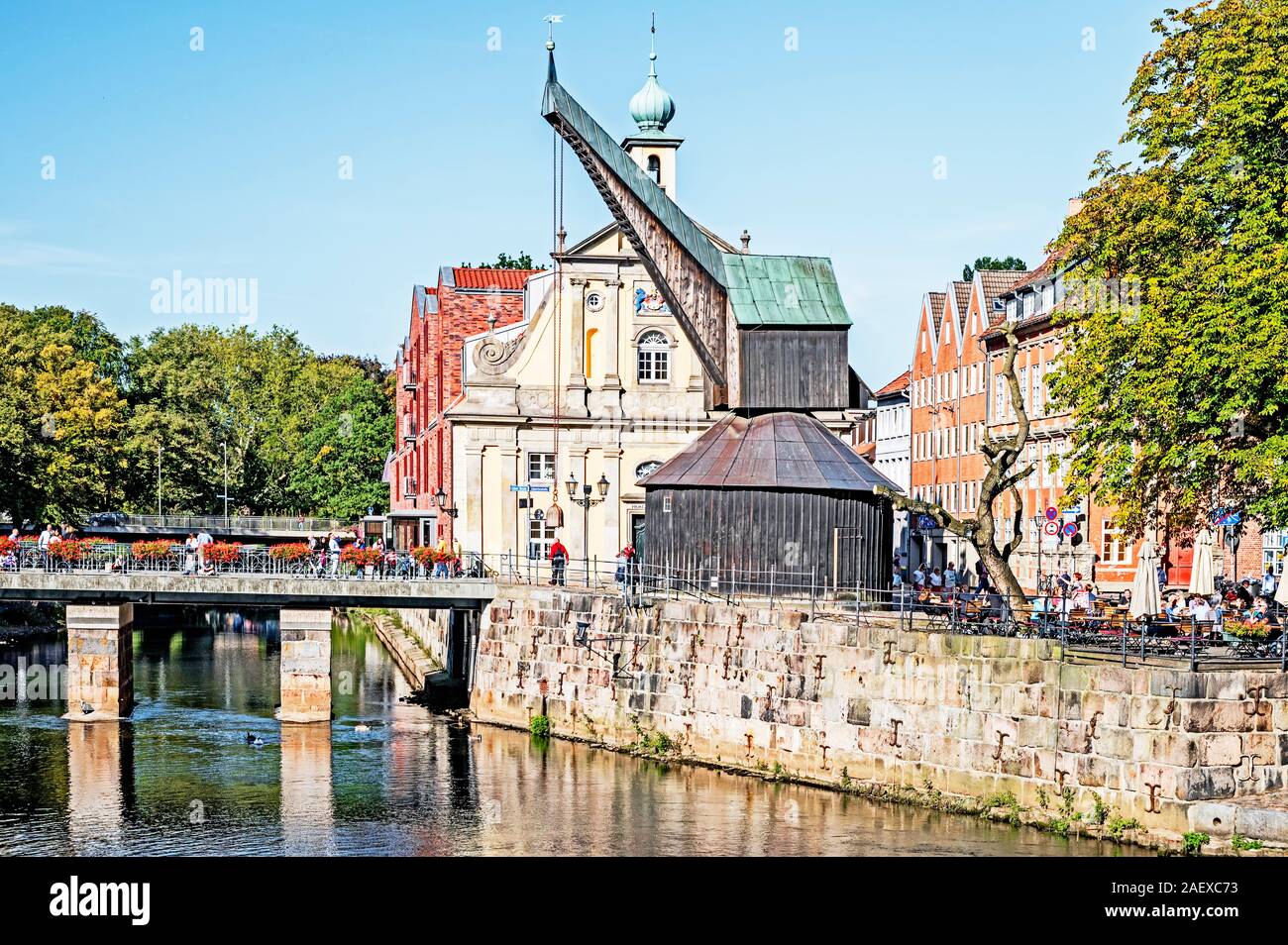 Lueneburg (Germany, Lower Saxony): at the river Ilmenau; Lüneburg am Wasserviertel Stock Photo