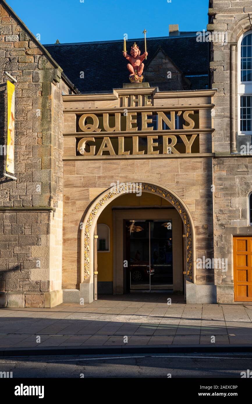 Entrance to the Queen's Gallery, part of the Palace of Holyroodhouse complex, on Cannongate in