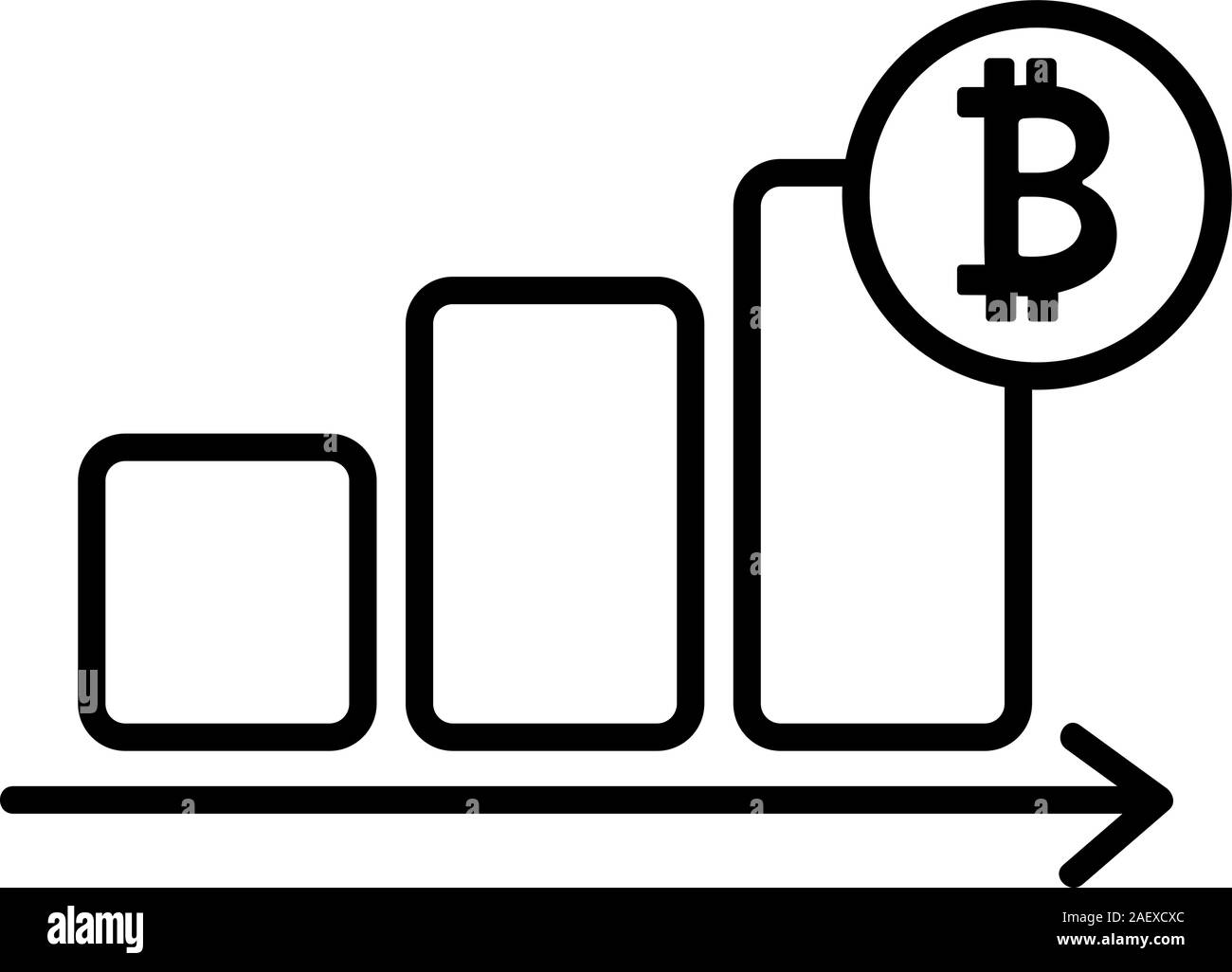 The rise of bitcoin icon vector. Isolated contour symbol illustration ...