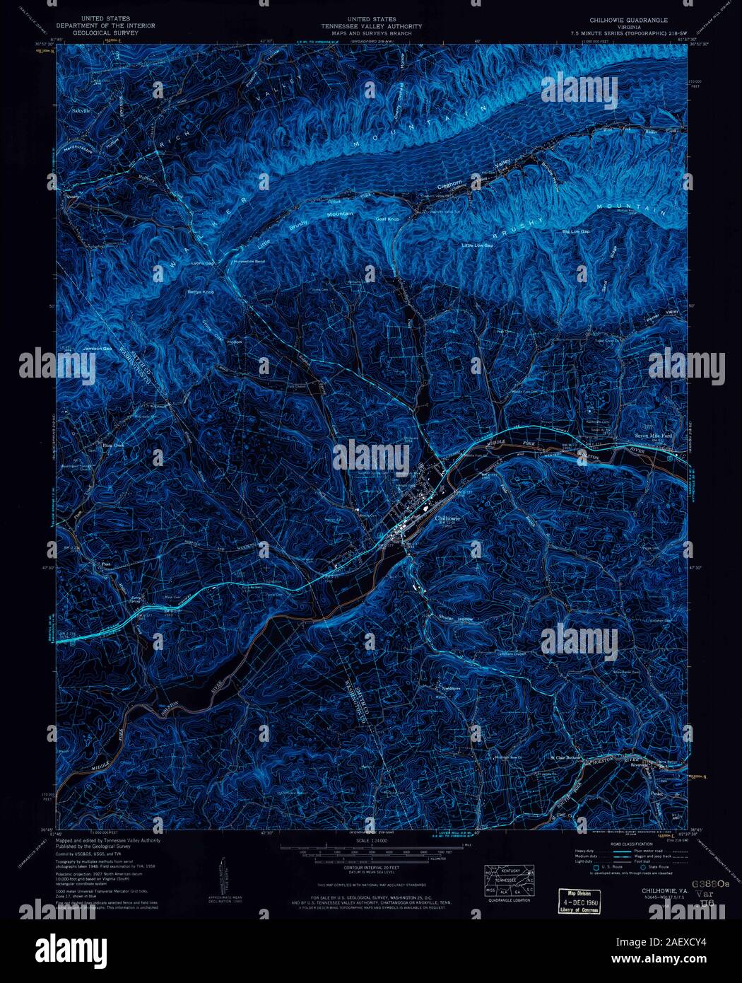 VA Chilhowie 8033500 1958 24000 Inverted Stock Photo Alamy