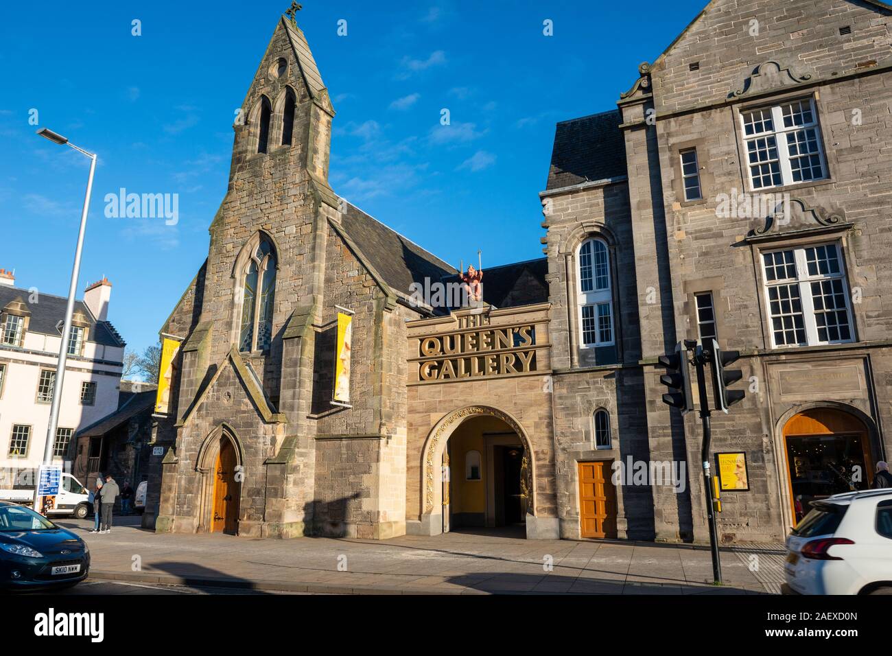 Exterior of the Queen's Gallery, part of the Palace of Holyroodhouse complex, on Cannongate in