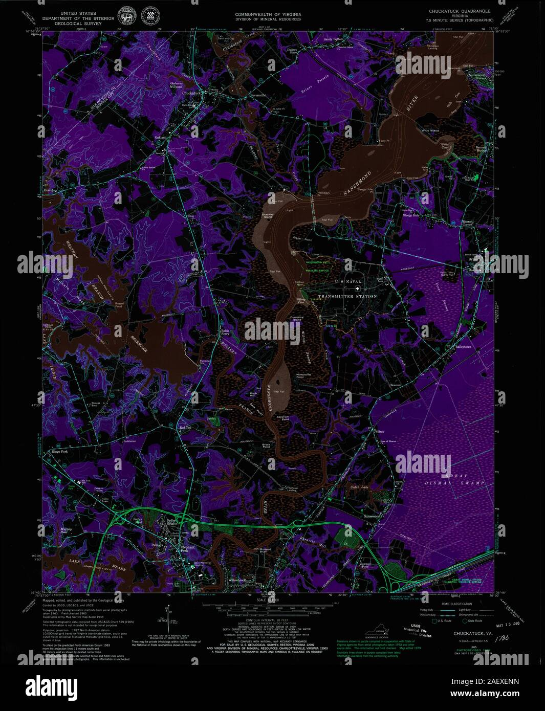 VA Chuckatuck 184513 1965 24000 Inverted Stock Photo Alamy