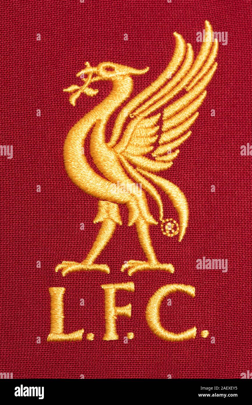 Close up of Liverpool FC kit 2019/20. Stock Photo