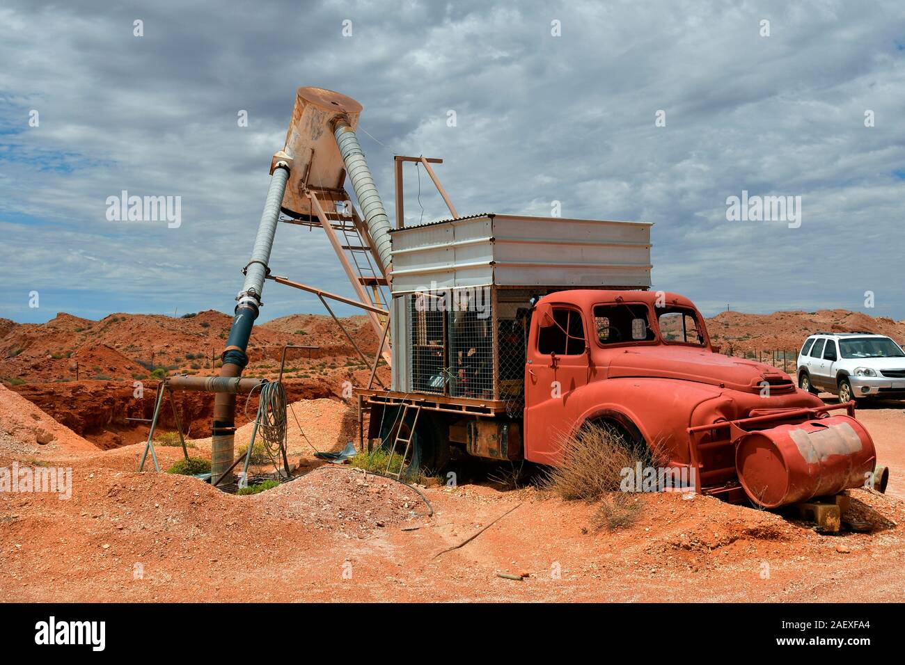 Australia, Coober Pedy, mining equipment named blower Stock Photo - Alamy